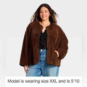 TargetUniversal Thread Women's Faux Sherling Coat, XL - Dark Brown